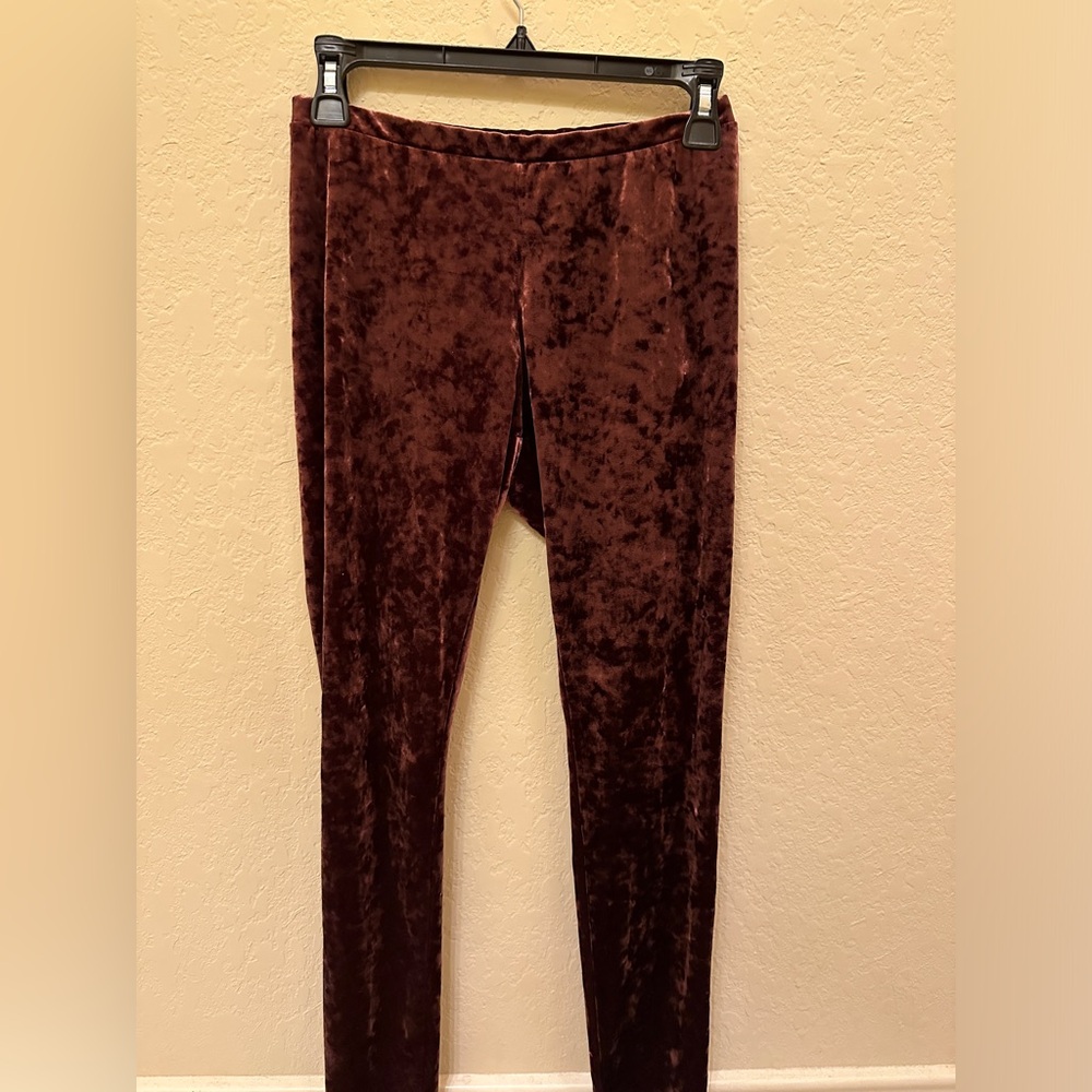 Burgundy Velvet Leggingss
